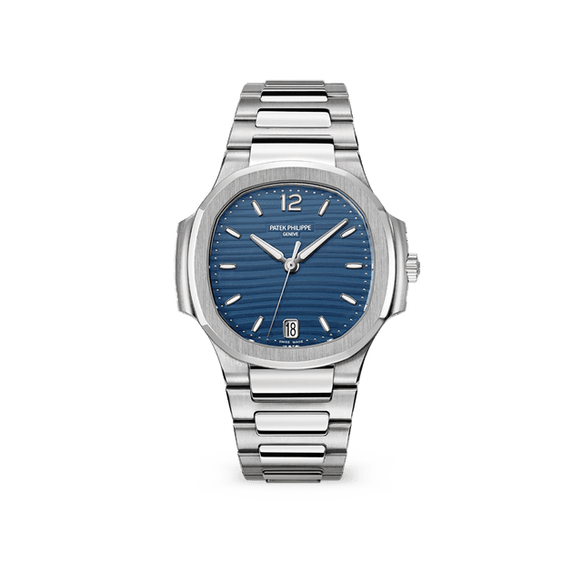 Nautilus Steel, 35.2mm, Blue Tab Dial, Bracelet