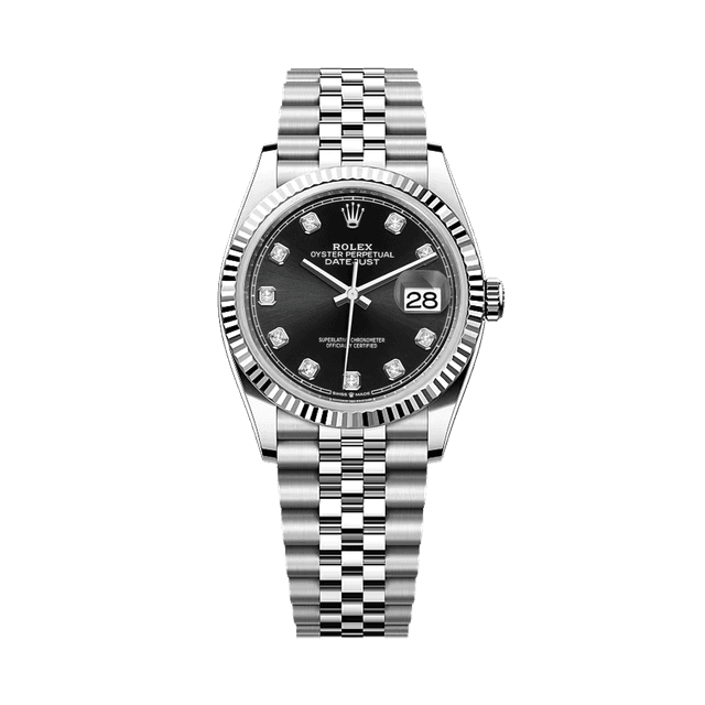 Datejust 36mm, st/wg, Black 10rd dial, Jubilee Bracelet