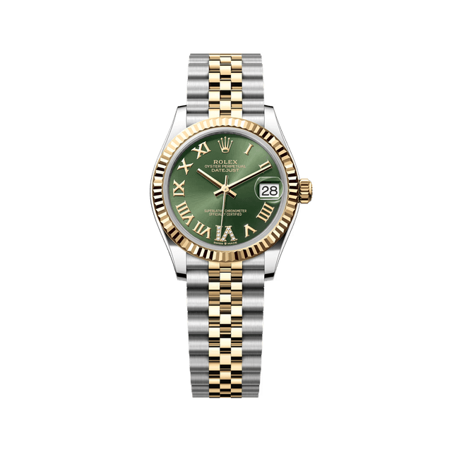 Datejust 31mm, st/yg, Olive VI diam dial, Jubilee Bracelet