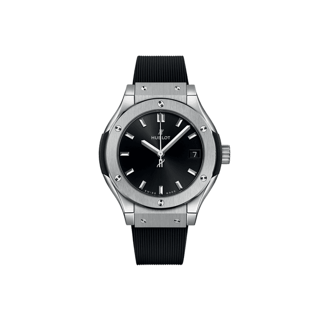 Classic Fusion Titanium, 33mm, Quartz, Black dial, Black Rubber Strap