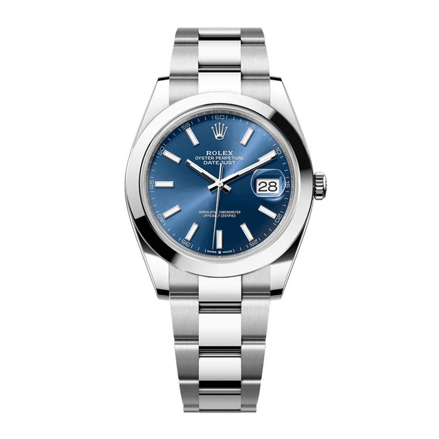 Datejust II 41mm, Steel, Blue Tab dial, Domed bezel, Oyster Bracelet