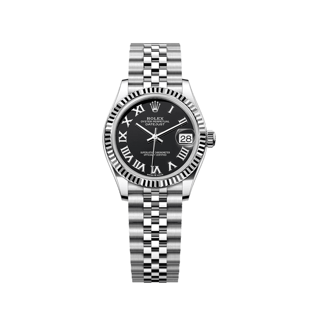 Datejust 31mm, st/wg, Black Roman dial, Jubilee Bracelet